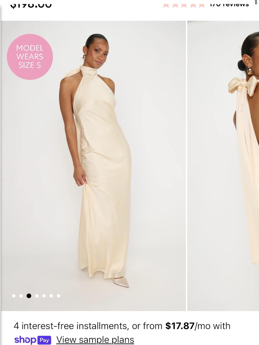 Show Me Your Mumu Lisa Elegant Buttercream Halter Maxi Dress